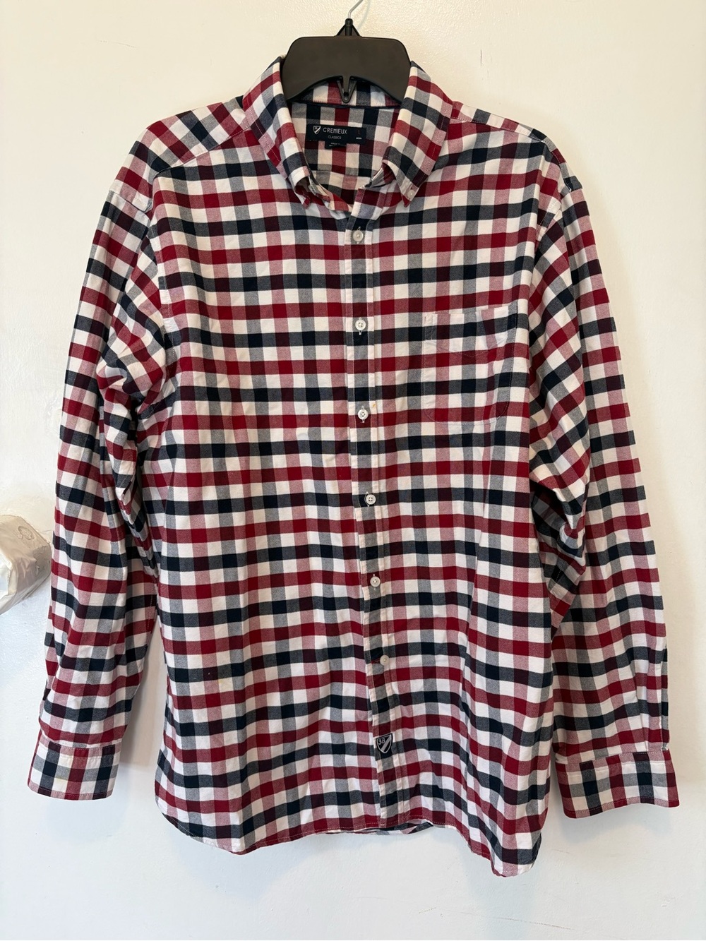 Daniel Cremieux Red, Navy & White Plaid Button-Down Shirt